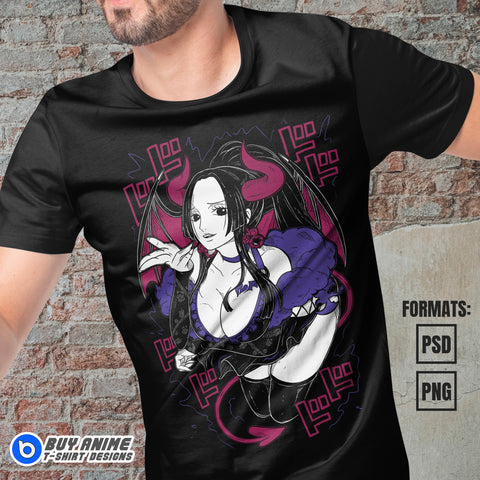 Boa Hancock Halloween One Piece Anime Vector T-shirt Design Template