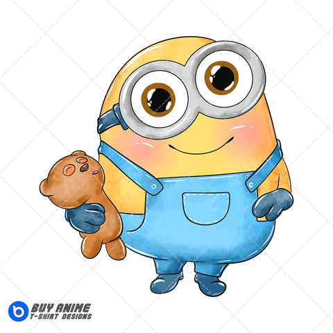 Bob Minion Watercolor Clipart PNG Hand Drawn Illustration