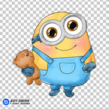 Bob Minion Watercolor Clipart PNG Hand Drawn Illustration