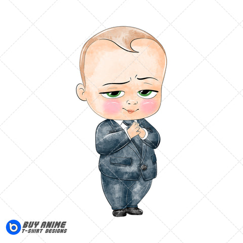 Boss Baby Watercolor Clipart PNG Hand Drawn Illustration