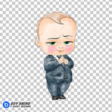 Boss Baby Watercolor Clipart PNG Hand Drawn Illustration