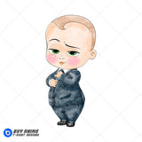Boss Baby Watercolor Clipart PNG Hand Drawn Illustration #2