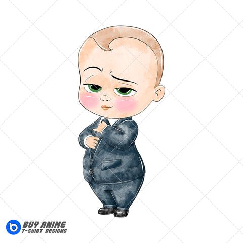 Boss Baby Watercolor Clipart PNG Hand Drawn Illustration #2