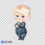 Boss Baby Watercolor Clipart PNG Hand Drawn Illustration #2