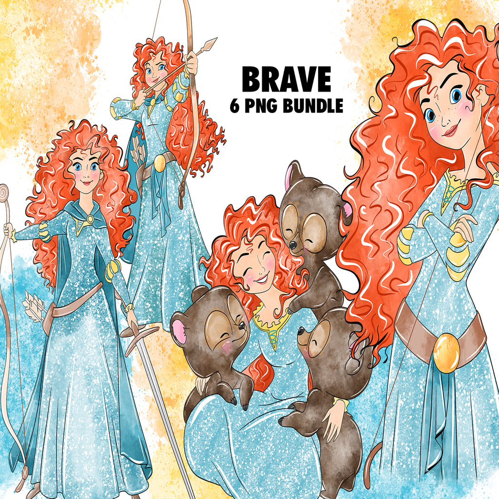 Brave Watercolor Clipart PNG Bundle
