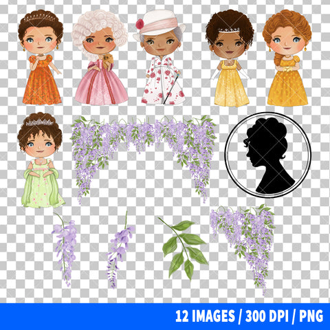 Bridgerton Clipart PNG Bundle #2