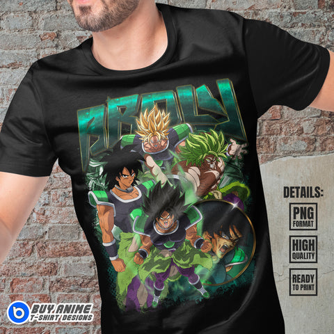 Broly Dragon Ball Anime Bootleg T-shirt Design