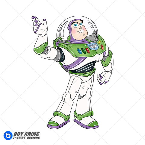 Buzz Lightyear Toy Story Watercolor Clipart PNG Hand Drawn Illustration #2