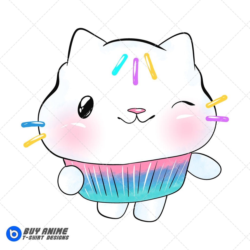 Cakey Cat Gabby's Dollhouse Watercolor Clipart PNG Hand Drawn Illustration