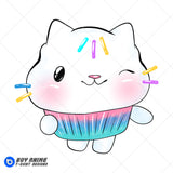 Cakey Cat Gabby's Dollhouse Watercolor Clipart PNG Hand Drawn Illustration