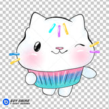 Cakey Cat Gabby's Dollhouse Watercolor Clipart PNG Hand Drawn Illustration