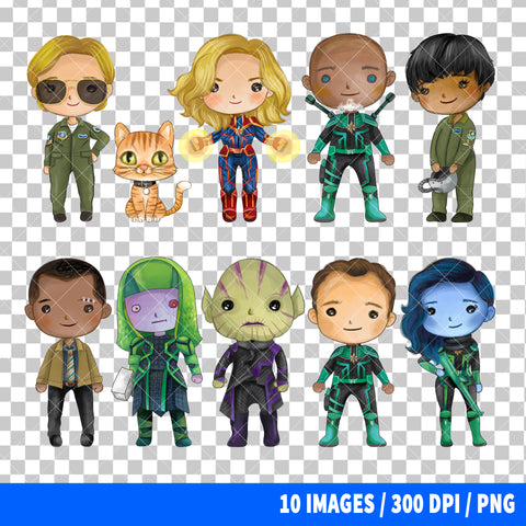 Captain Marvel Clipart PNG Bundle #2
