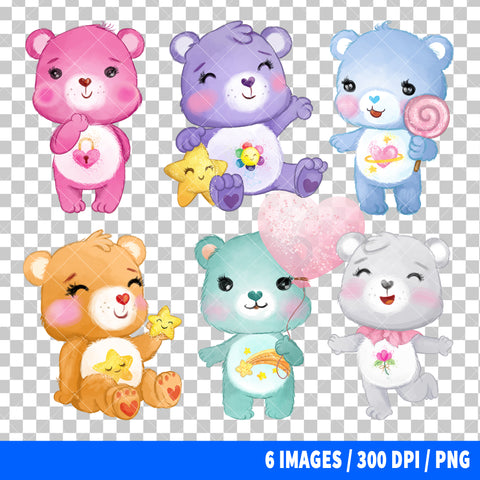 Care Bears Clipart PNG Bundle #2