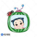 Cece Cocomelon Watercolor Clipart PNG Hand Drawn Illustration #2