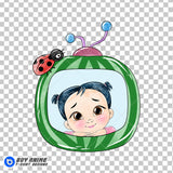 Cece Cocomelon Watercolor Clipart PNG Hand Drawn Illustration #2