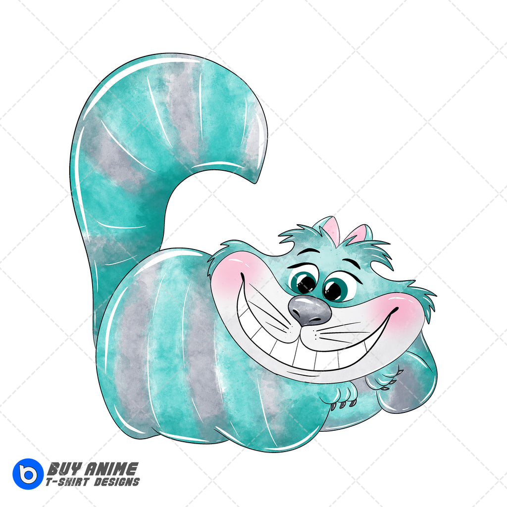 Cheshire Cat Alice in Wonderland Watercolor Clipart PNG Hand Drawn Illustration