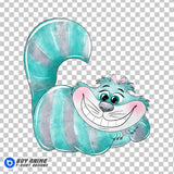 Cheshire Cat Alice in Wonderland Watercolor Clipart PNG Hand Drawn Illustration