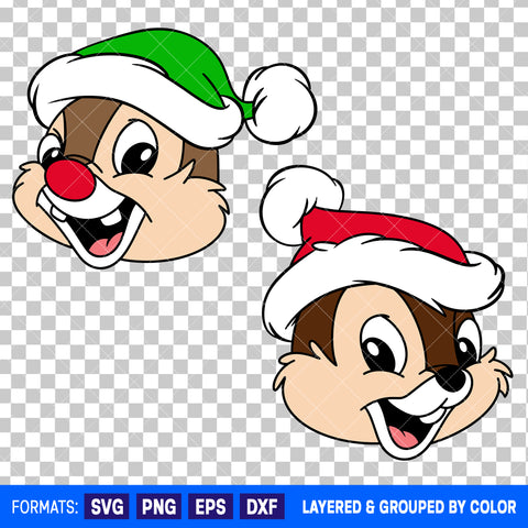 Chip And Dale Christmas Bundle SVG Cut Files for Cricut and Silhouette