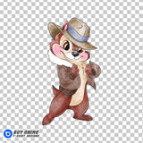 Chip Chip N Dale Watercolor Clipart PNG Hand Drawn Illustration