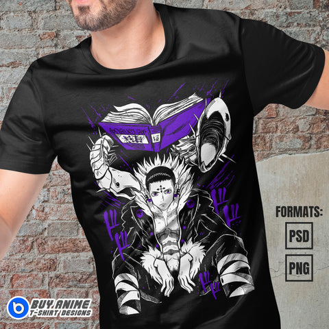 Chrollo Hunter x Hunter Anime Vector T-shirt Design Template
