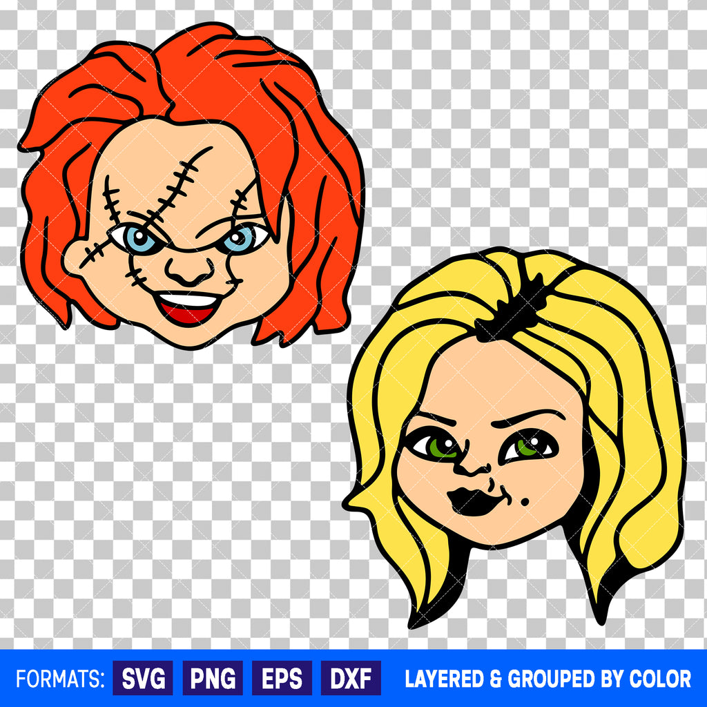 Chucky And Tiffany Bundle SVG Cut Files for Cricut and Silhouette