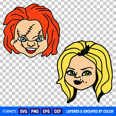 Chucky And Tiffany Bundle SVG Cut Files for Cricut and Silhouette