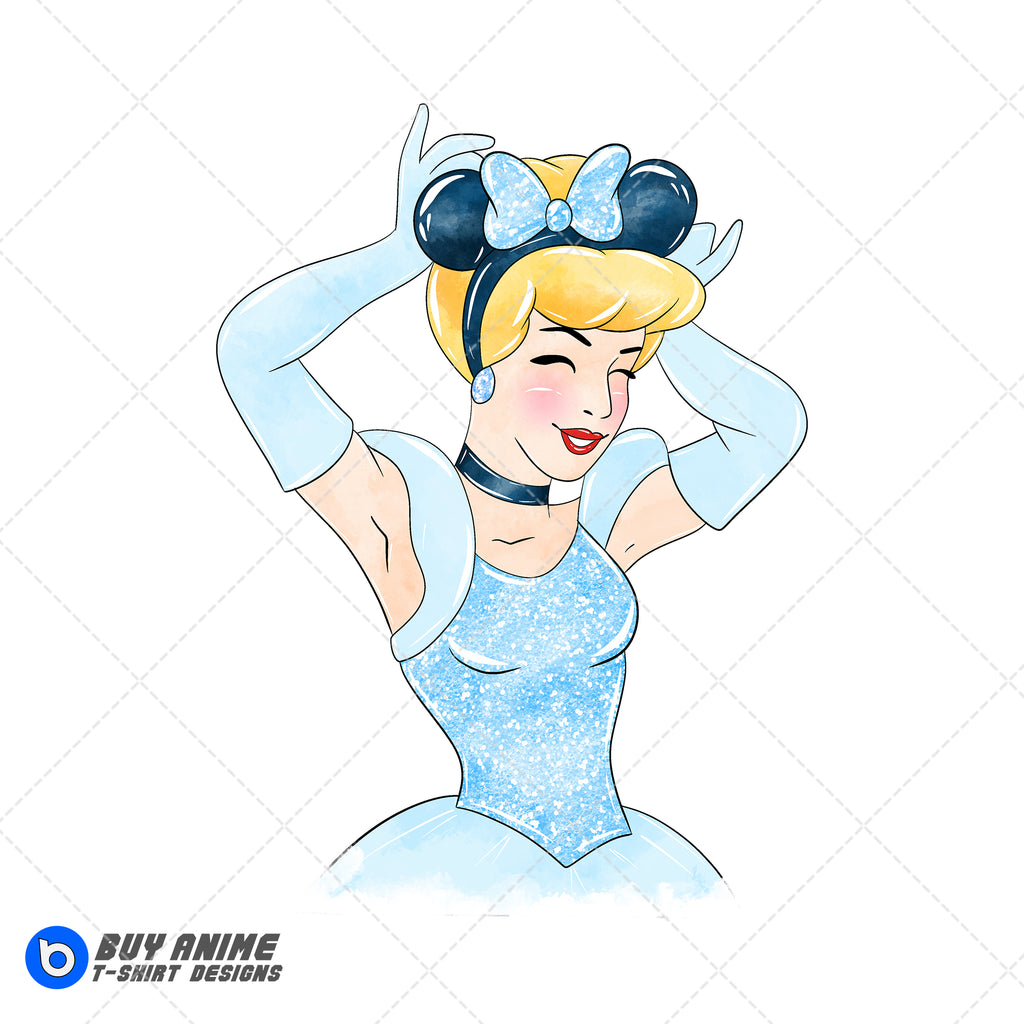 Cinderella Watercolor Clipart PNG Hand Drawn Illustration