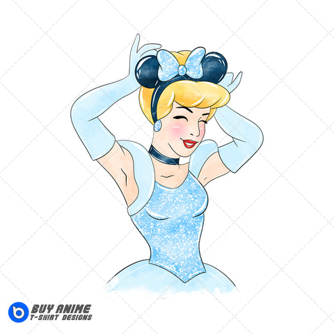 Cinderella Watercolor Clipart PNG Hand Drawn Illustration