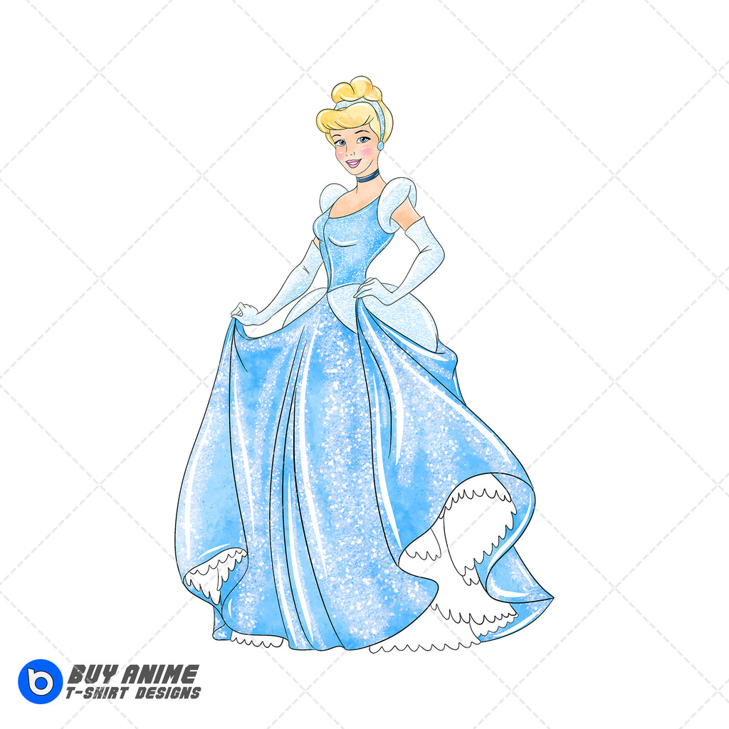 Cinderella Watercolor Clipart PNG Hand Drawn Illustration #2