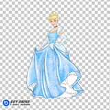 Cinderella Watercolor Clipart PNG Hand Drawn Illustration #2
