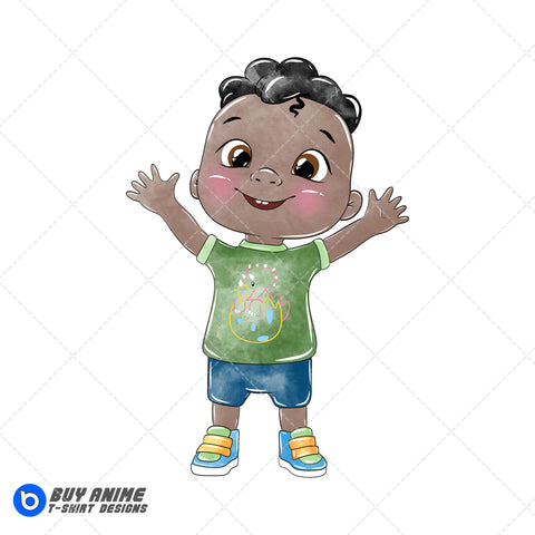 Cody Cocomelon Watercolor Clipart PNG Hand Drawn Illustration