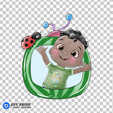 Cody Cocomelon Watercolor Clipart PNG Hand Drawn Illustration #2