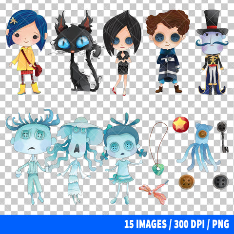 Coraline Clipart PNG Bundle
