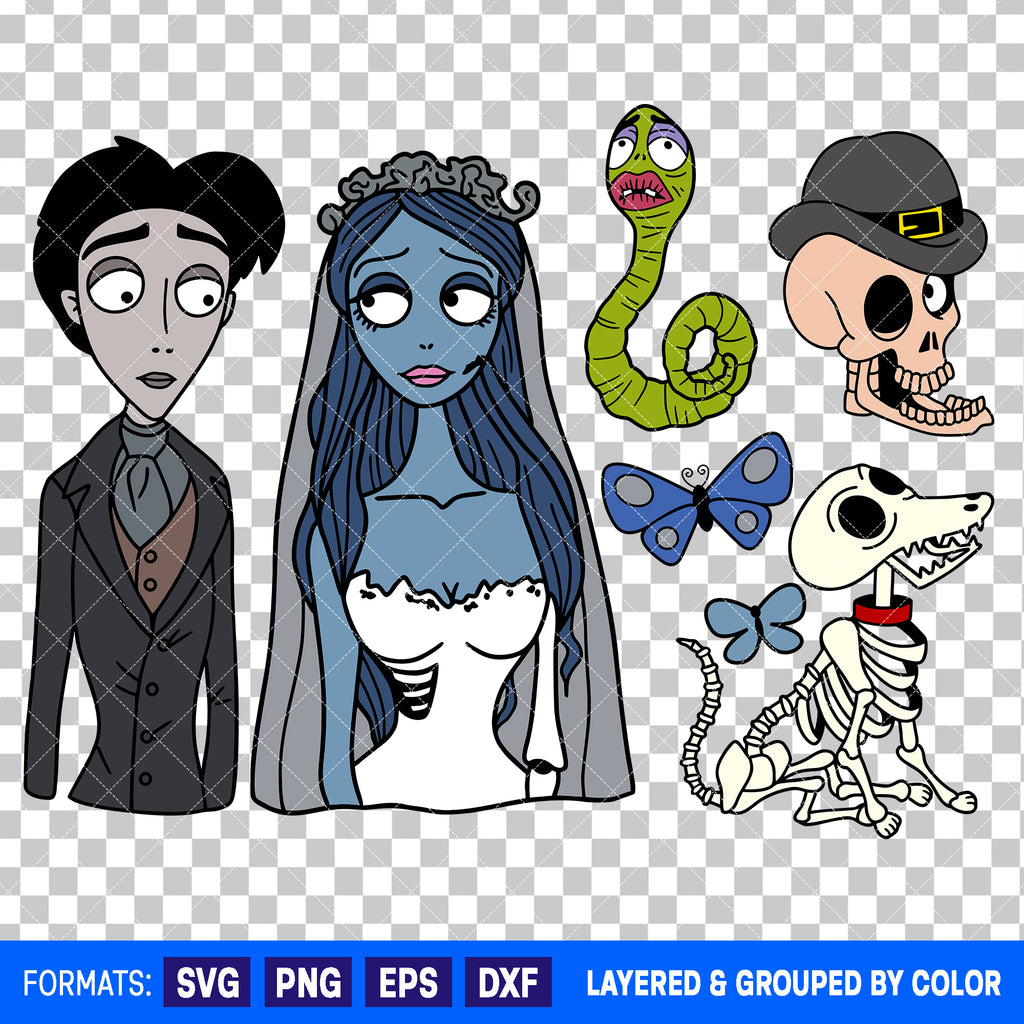 Corpse Bride Bundle SVG Cut Files for Cricut and Silhouette