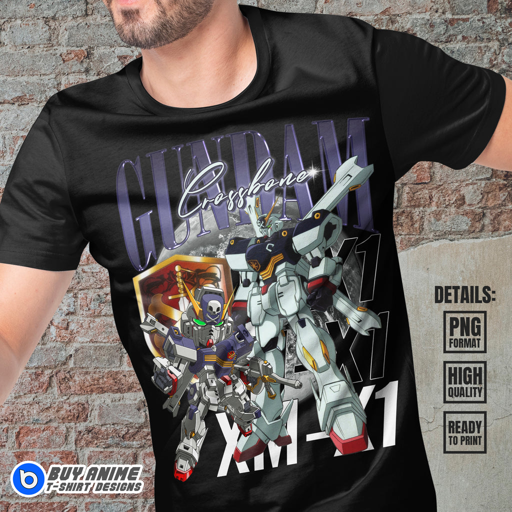 Crossbone Gundam XM X1 Anime Bootleg T-shirt Design
