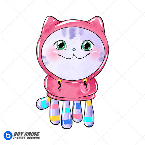 DJ Catnip Gabby's Dollhouse Watercolor Clipart PNG Hand Drawn Illustration