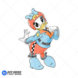 Daisy Duck Racing Watercolor Clipart PNG Hand Drawn Illustration