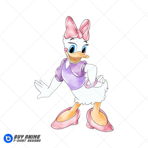 Daisy Duck Watercolor Clipart PNG Hand Drawn Illustration