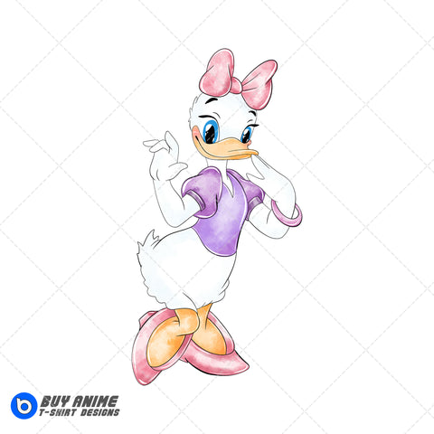 Daisy Duck Watercolor Clipart PNG Hand Drawn Illustration #2