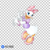 Daisy Duck Watercolor Clipart PNG Hand Drawn Illustration #3