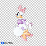 Daisy Duck Watercolor Clipart PNG Hand Drawn Illustration #5