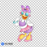 Daisy Duck Watercolor Clipart PNG Hand Drawn Illustration #6