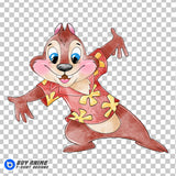 Dale Chip N Dale Watercolor Clipart PNG Hand Drawn Illustration