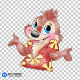 Dale Chip N Dale Watercolor Clipart PNG Hand Drawn Illustration #2