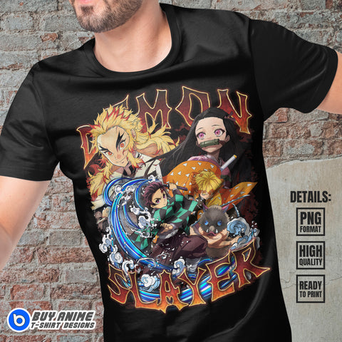 Demon Slayer Anime Bootleg T-shirt Design