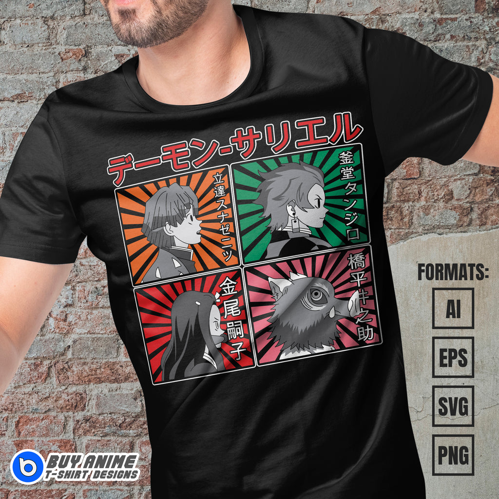 Demon Slayer Vector T-shirt Design Template