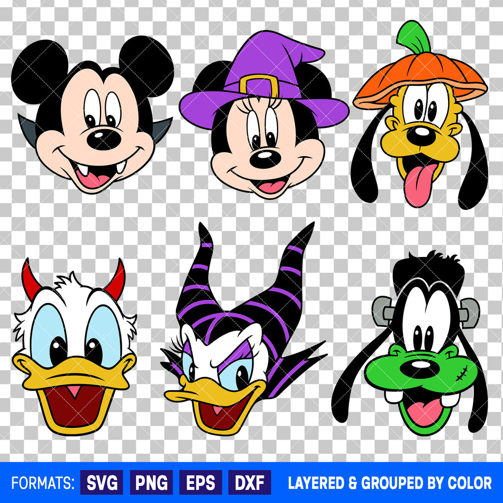 Mickey Mouse And Friends Halloween Bundle SVG Cut Files for Cricut and Silhouette