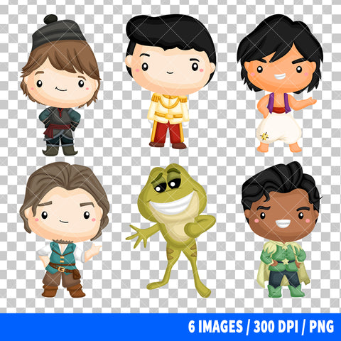 Disney Prince Clipart PNG Bundle