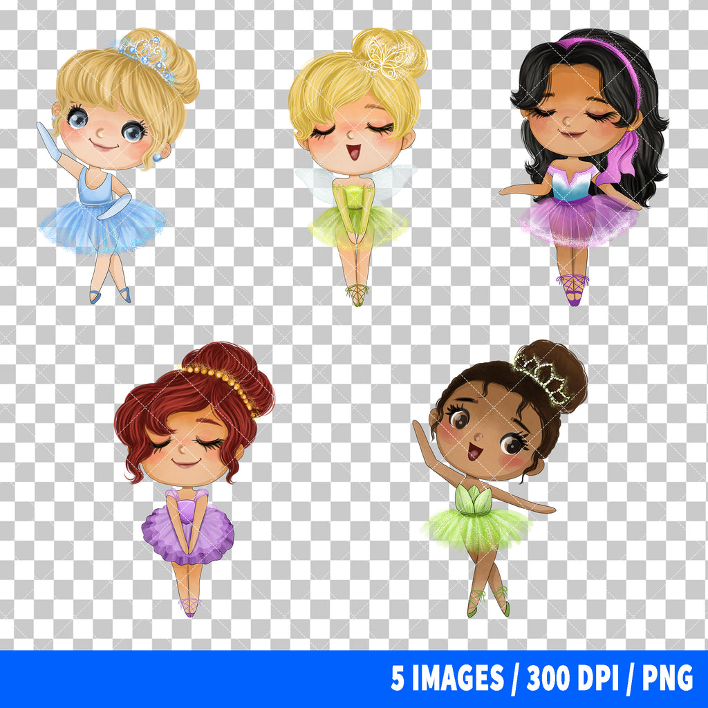 Disney Princess Ballerina Clipart PNG Bundle #3