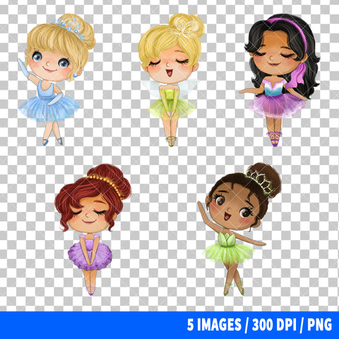 Disney Princess Ballerina Clipart PNG Bundle #3